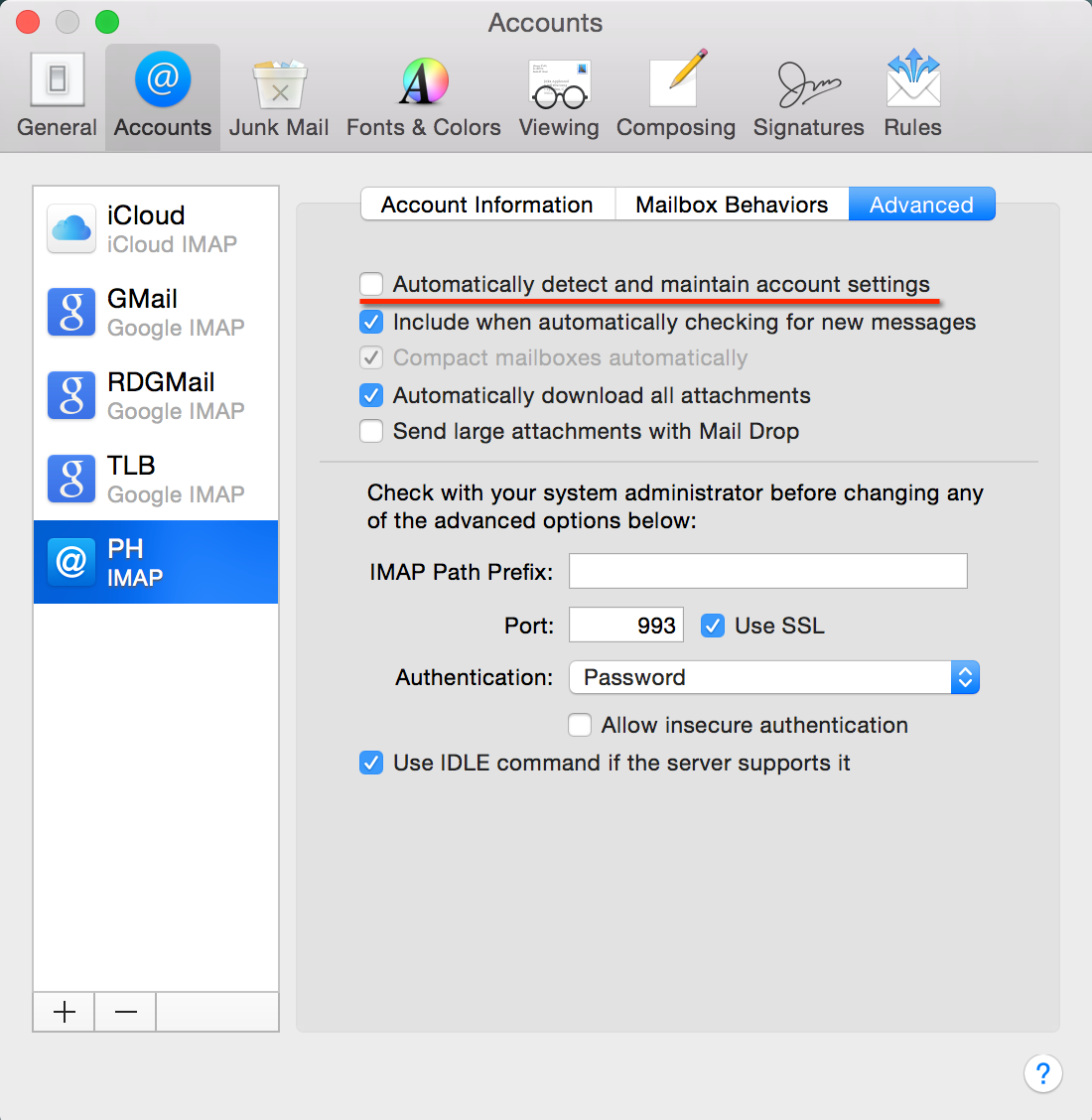 gmail mail settings for mac